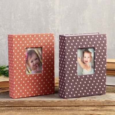 Фотоальбом на 200 фото 10х15 см "Горошек" текстиль МИКС 22,5х18,7х5,5 см