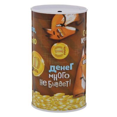 Копилка "Денег много не бывает", 6,5 х 12 см