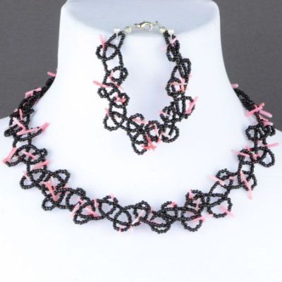 Комплект Коралл, Бисер "Вьюга" арт. КАП-1448