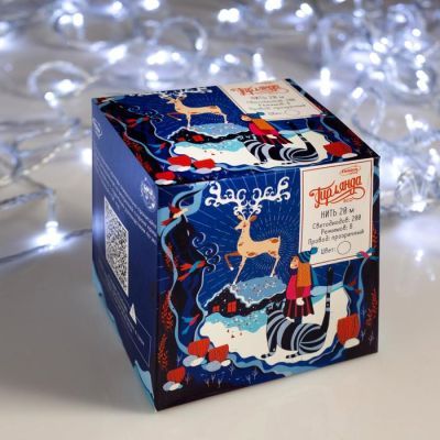 Гирлянда «Нить» 20 м, IP20, прозрачная нить, 200 LED, свечение белое, 8 режимов, 220 В