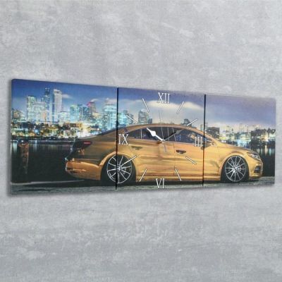 Часы настенные модульные «Спорткар», 35 × 110 см