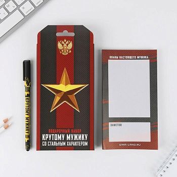 Подарочный набор «Крутому мужику со стальным характером» планинг и ручка