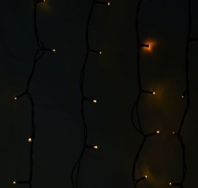 Гирлянда уличная УМС "Занавес" (Ш:2 м, В: 3 м, нить темная, желтый)