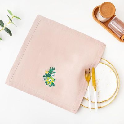 Полотенце в коробке льняное Клематис 42х42 см, МИКС