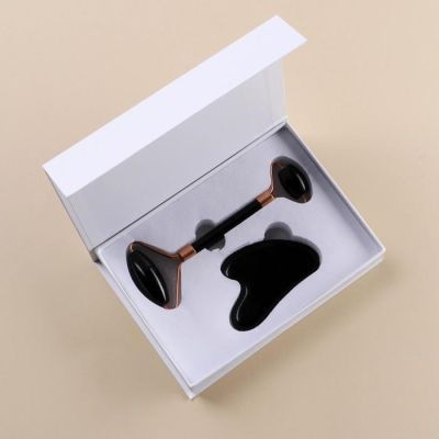 Набор: роликовый массажер и скребок гуаша "Ведьмы", натуральный камень