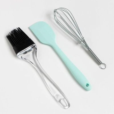 Набор подарочный Leaves: полотенце, варежка-прихватка, кисть, лопатка, венчик