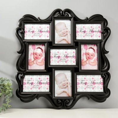 Фоторамка пластик на 9 фото 10х15 см "Ренессанс" чёрная 55,5х53 см