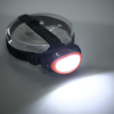 Фонарь налобный, 5 Вт, 1200 мАч, 120 лм, 2 режима, лазер, 5 х 6.5 см, микс