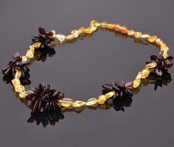 Бусы Янтарь "Цветы" арт.НЯН-п517