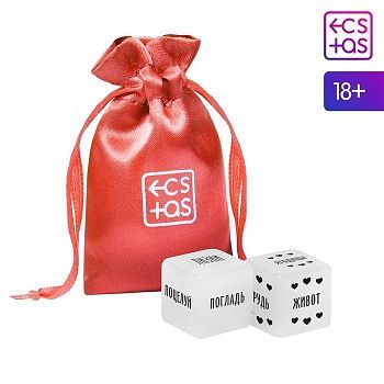 Кубики для двоих «Территория соблазна» (место на теле, действия), 2 неоновых кубика, 18+