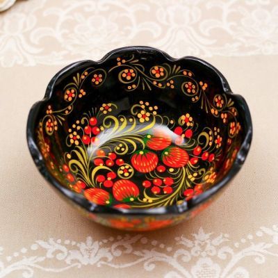 Салатник, резной, 16×10 см, хохлома