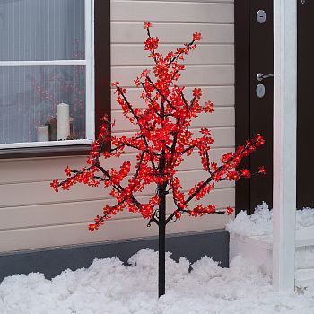 Светодиодное дерево «Баугиния» 1.5 м, 480 LED, постоянное свечение, 220 В, свечение красное