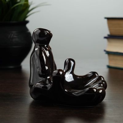 Подставка под мелочи "Две ладони" черная, 11х10х9см