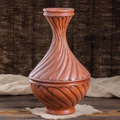 Ваза "Витая", настольная, красная глина, 39 см, микс