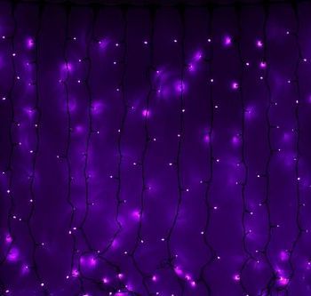 Гирлянда уличная УМС "Занавес" (Ш:2 м, В: 3 м, нить темная, фиолет)