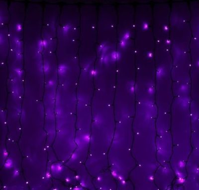 Гирлянда уличная УМС "Занавес" (Ш:2 м, В: 3 м, нить темная, фиолет)