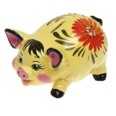 Копилка "Свинка", глянец, разноцветный, 8 см, микс