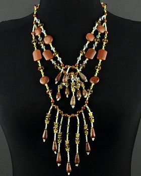 Авторские бусы Авантюрин, яшма, хрусталь "Дельфина" арт.ВАС-234