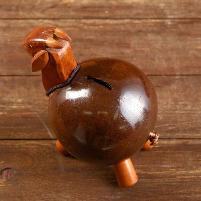 Сувенир копилка из кокоса "Козлик" 15х13х20 см