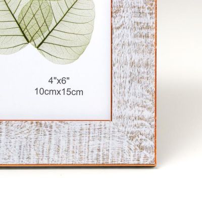 Фоторамка пластик 10х15 см "Беж с золотым обрамлением" 18,5х14 см