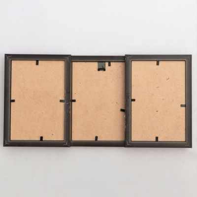 Фоторамка 20х37 см на 3 фото 10х15 см бронза