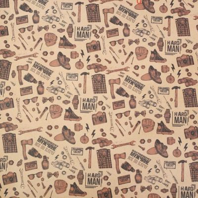 Бумага упаковочная крафтовая «Настоящему мужчине», 50 × 70 см