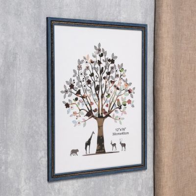 Фоторамка пластик 30х40 см "Индиго с золотой слюдой" 42,8х32,8 см