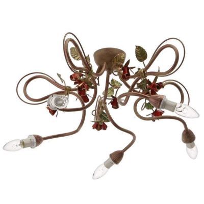 Люстра 5581/5 5х40Вт Е14, кремовый/зеленый/розовый, 70х30 см