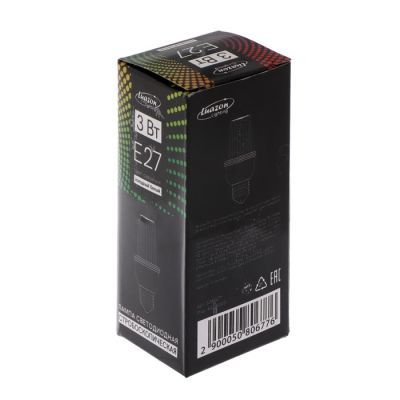 Лампа светодиодная Строб, прозрачная, Е27, 4LED, 3 Вт, 220 В, 6500К, белое свечение