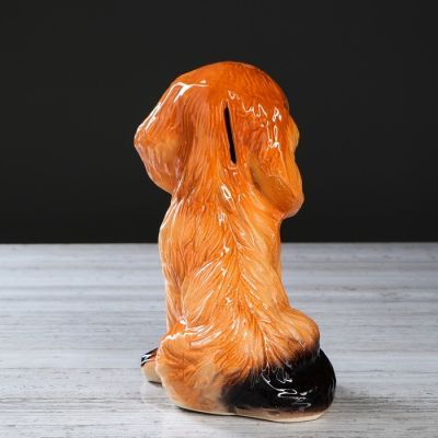 Копилка "Ши-тцу", глазурь, коричневый цвет, 23 см, микс