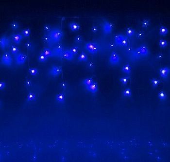 Гирлянда уличная УМС "Бахрома" (Ш:3 м, В:0,6 м, нить силикон, синий)