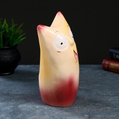Копилка "Кот привидение" бежевый, 23х11х9см