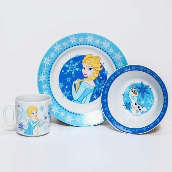 Набор посуды "Winter Magic", Холодное сердце, кружка 200 мл, тарелка 17 см, салатник 360 мл