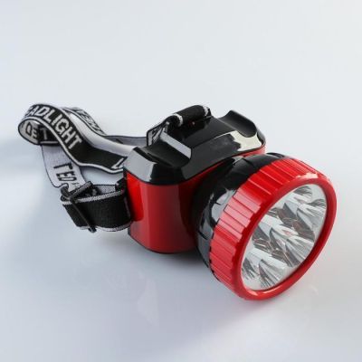 Фонарь налобный аккумуляторный, 9 х 7 см, микс