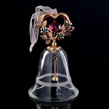 Сувенир с кристаллами Swarovski "Колокольчик с сердцем" 18,5х6,1 см