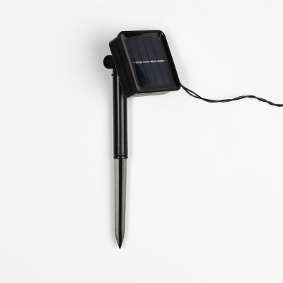 Гирлянда «Нить» 4.5 м с насадками «Колокольчики», IP44, тёмная нить, 30 LED, свечение синее/аквамарин, 2 режима, солнечная батарея