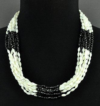 Колье Перламутр, хрусталь "Гротеск" арт.П2687