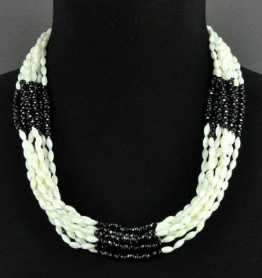 Колье Перламутр, хрусталь "Гротеск" арт.П2687