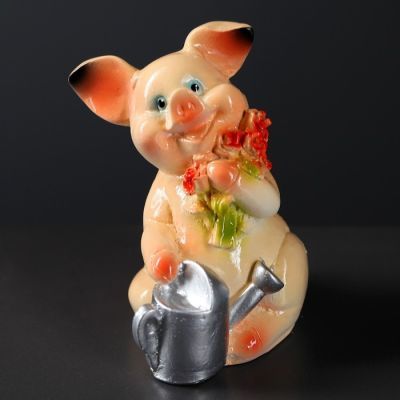 Копилка "Поросенок с лейкой" 10х9х14см