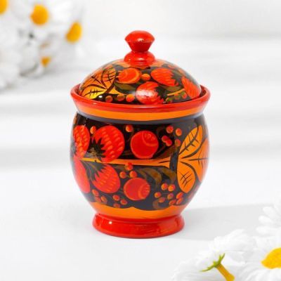 Чайница, 11х9 см, хохлома