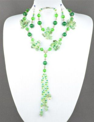 Бусы  Оникс, Нефрит, Хрусталь "Безупречность" арт.ШМЛ-999