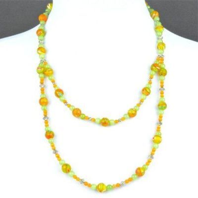 Бусы Оникс, Кошачий глаз, Муранское стекло "Дюшес" арт. ГРУ-1531