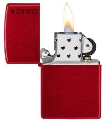 Зажигалка ZIPPO 21063ZL Logo с покрытием Candy Apple Red