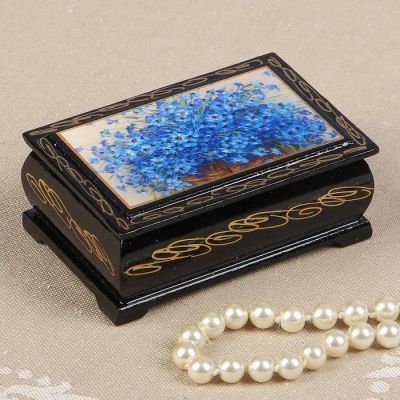 Шкатулка «Васильки», 6×9 см, лаковая миниатюра