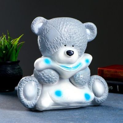 Копилка "Медведица с подушкой" серая 24см