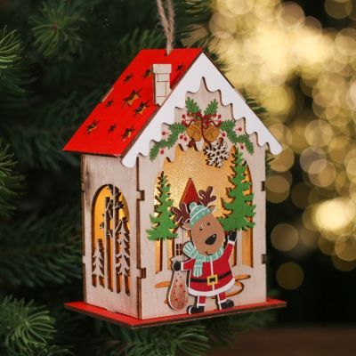 Новогодний декор с подсветкой «Новогодний домик» 9 × 6 × 12,5 см