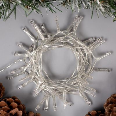 Гирлянда «Нить» 4 м, IP20, прозрачная нить, 40 LED, свечение фиолетовое, 2 режима, AAх3