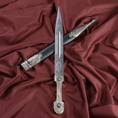 Кинжал сувенирный "Ирбис" №1 кожа, латунь