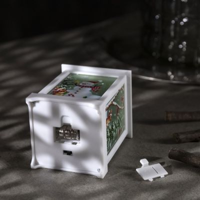 Светодиодная фигура «Фонарь со снеговиком» 6 × 13 × 6 см, пластик, батарейки AG13х3, свечение тёплое белое