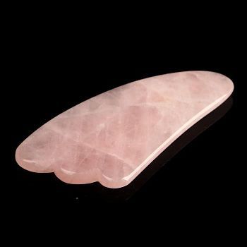 Пластина - скребок для массажа Гуаша, розовый кварц